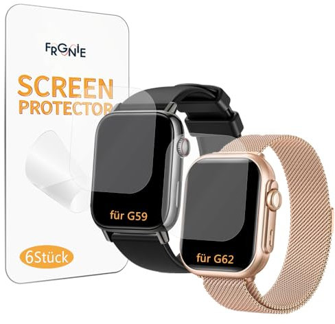 Frgnie Lot de 6 films de protection d'écran compatibles avec les montres connectées BANLVS, NAIXUES 2025, G59 1,83, film de protection d'écran en TPU souple compatible avec la montre connectée SWGOTA