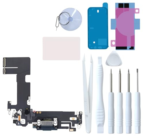 LOZOP for iPhone 13 Charging Port Replacement, Dock Connector & Microphone Assembly with Repair Tools for iPhone 13 6.1 Inch All Carriers (Black)