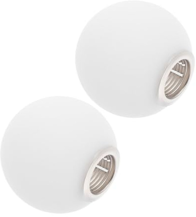 Healifty 2pcs Frosted Glass Globe Lamp Shades: 60mm Round Ball Light Bulb Covers G9 Threaded Pendant Lampshade Replacement for Ceiling Fan and Table Lamps