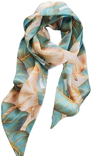 GIMIRO Satin Seidenschal 148 x 13,5 cm Krawatte Double Layer Bund für Blazer, Mantel, Kleid