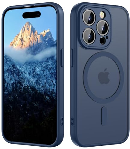 ORDA Magnetic for iPhone 15 Pro Case, Fit for MagSafe, [Full Camera Protection], [Shockproof] Slim Translucent Matte,Military-Grade Protection,Scratch & Fingerprint Resistant -6.1 Royal Blue