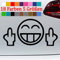 Mittelfinger Smiley Aufkleber Golf GTI Tuning JDM OEM Sticker 18 Farben 5 Größen