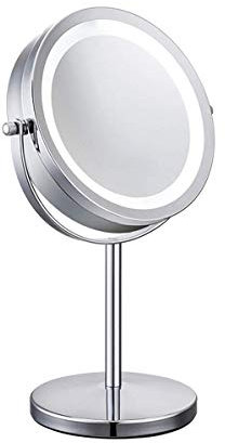 Meowoo Kosmetikspiegel Mit Licht Schminkspiegel LED Make-Up Spiegel 10-Fach HD Doppelseitig Vergrößerung 360 Grad Einstellbar (1stk)
