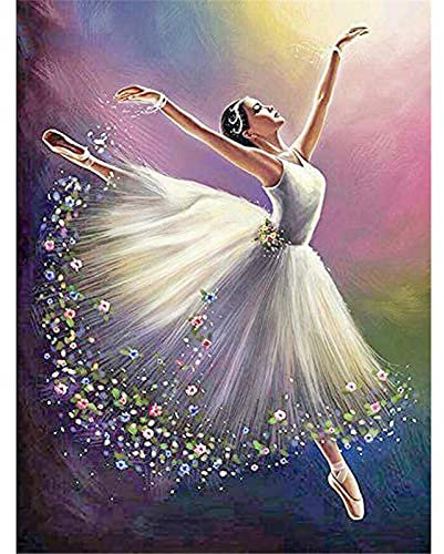 YSCOLOR Diamond Painting Perla Redonda Completa 5D DIY Diamante Pintura Ballet Bailarín Niña 3D Rhinestone Bordado Punto de Cruz 5D Home Decor Regalo 30 x 40 cm