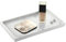 Emibele Jewelry Organizer Resin Tray, Kitchen Bathroom Dresser Vanity Tray Jewelry Dish Ring Holder Cosmetic Organizer for Candle Perfume Soap Shampoo Small Plant Home Decor, Medium - Gravel White