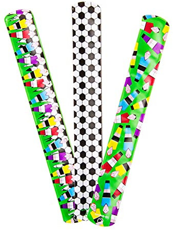 LG-Imports 12x Klatscharmband Fussball | Schnapparmband Soccer | Armband Mitgebsel Fußball Kindergeburtstag