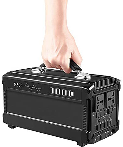 Central Eléctrica Portátil De 220V 500W, UPS Generador Solar 120000Mah 444WH con Panel Solar para Viajes De Acampada Al Aire Libre (Onda Sinusoidal Pura)