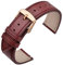 ANNEFIT Uhrenarmband 18mm, Schnellverschluss Lederarmband Ersatz mit Roségold Schnalle (Rot)