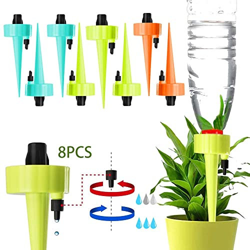 MEISHANG 8PCS Automatische Bewässerung von Pflanzen - Blumen - Garten,TopfpflanzenGarten Pflanzen Blumen Bewässerungssystem,Wasserspender für Pflanzen,Einstellbar Bewässerungssystem