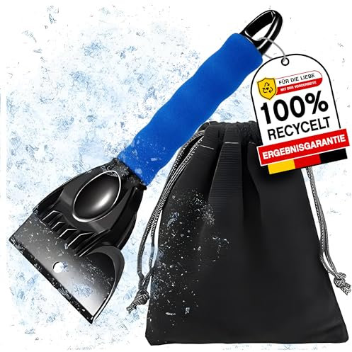 nedit Eiskratzer Auto - 1 Stück - Scharfe Klinge - Schnell und Sicher öhne Kratzer- Robustes Material - Eiskratzer 2 in 1 - Gute QUALITÄT (blau)
