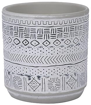 Decorative Aztec Style Small Ceramic Plant Pot Indoor Home House Flower Succulent Cactus Herb Round Planter Cover Holder
