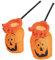 com-four® 2X Halloween Tasche mit Griff - Monster-Hand mit Beutel und Motiv - Pfote mit Tasche zum Sammeln von Süßigkeiten - Halloween-Dekoration (2 Stück - orange)
