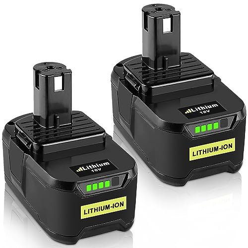 2Stück 5500mAh Ersatzakku für Ryobi akku 18V RB18L50 Akku RB18L15 RC18120 RB18L40 RB18L50 mit LED-Anzeige