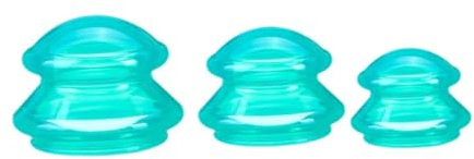 Generic Juego de ventosas de silicona para masaje con ventosa de 3 piezas para espalda, Verde