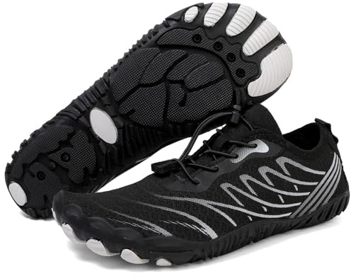 MEIION EasyWalk Pro Chaussures orthopédiques pieds nus pour l'été Unisexe Chaussures pieds nus confortables pour toutes les occasions Idéal pour les sports de plein air et la course à pied, Noir , 42
