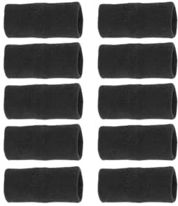 AMSLSIU 10 Pieces Fingertip Sleeve Hand Joint Protector Support Compression Brace Nonslip Sporting Exercising Basketball, Black