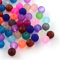 R73 - Lote de 100 cuentas redondas de cristal esmerilado, 6 mm, multicolor