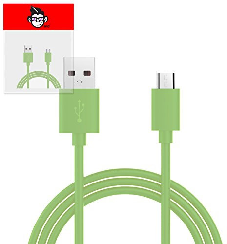 IWIO Green THIN USB 2.0 Micro USB to USB 2.0 SYNC & CHARGE Charging Tangle Proof Cable (1 Meter) compatible with Amazon Kindle FIRE HD 7 Tablet 16GB or 32GB