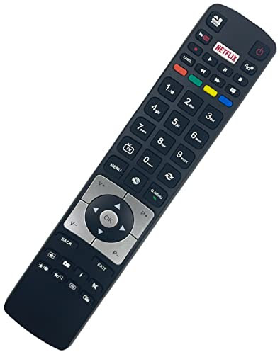 Fernbedienung für Finlux Telefunken Hitachi RC5118 LCD LED 3D HD Smart TV mit Netflix-Taste