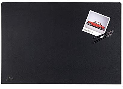 Centaur - Hochwertige Leder Schreibtischunterlage mit 90° Kantenschutz - Schwarz 55x80 cm - ideal für Büro und Zuhause - Pflegeleichte Schreibunterlage -