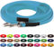 LENNIE BioThane Schleppleine, 19mm, Hunde ab 35kg, 10m lang, mit Handschlaufe, Cyan/Türkis, genäht