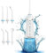TUREWELL FC1591 Idropulsore Dentale Portatile 6 Ugelli e 3 Modalità, IPX7 Impermeabile, 300ML Irrigatore Dentale per La Casa e I Viaggi (Bianco)