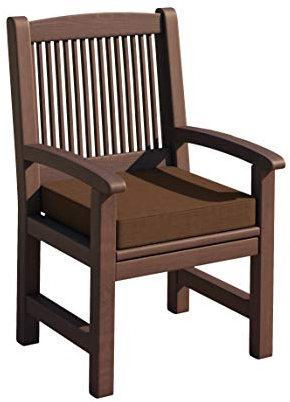 sunnypillow Stuhlkissen mit abnehmbarem Bezug - Auflage mit Haltebändern für Stühle, Bänke - Sitzkissen Outdoor - Stuhlauflage für Haus und Garten - 60 x 60 x 5cm - Sitzkissen für Gartenmöbel Braun