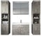 Badezimmer Badmöbel Set Paso XL LED 80cm Waschbecken Beton - Unterschrank 2X Hochschrank Waschbecken Möbel