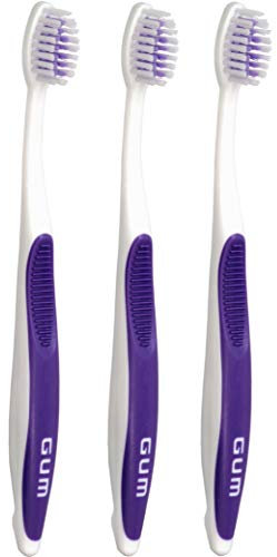 Sunstar GUM 124 Lot de 3 brosses à dents souples KFO à clipser et à fixer avec bretelles