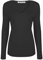 janisramone Womens Ladies V Neck Long Sleeve T-Shirt Stretchy Plain Jersey Slim Fit Casual Basic Tee Tops Black