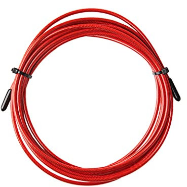 PICSIL - Cavo di Ricambio per Corda Veloce, Acciaio Intrecciato con Rivestimento in PVC, Lunghezza 3 m e Spessore 2,5 mm (Rosso)