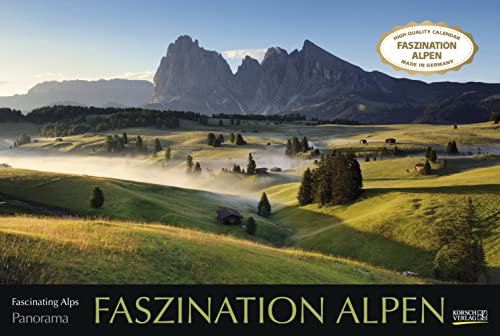 Harenberg Faszination Alpen - Kalender 2023 - Panorama-Format - Korsch-Verlag - Fotokalender - Fotokunst - 58 cm x 39 cm