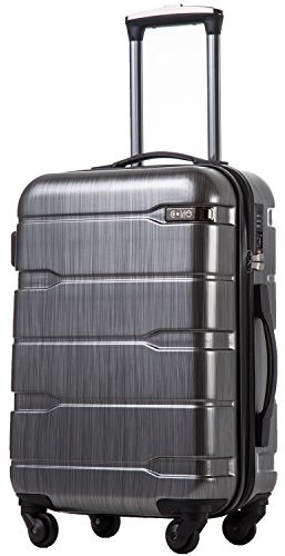 COOLIFE Hartschalen-Koffer Rollkoffer Reisekoffer Vergrößerbares Gepäck (Nur Großer Koffer Erweiterbar) PC Material mit TSA-Schloss und 4 Rollen