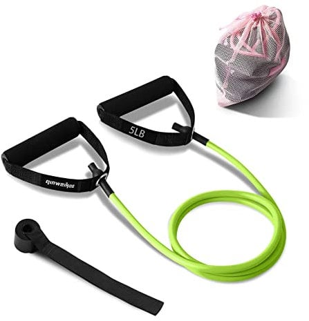 Resistance Exercise Band with Handles, Workout Band Weight Band for Physical Therapy,Strength Training Home Gym Fitness ,with Door Anchor & Storage Bag. (Green)