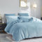 Luofanfei Warme Flauschige Bettwäsche 135x200 Blau Cashmere Touch Fleece Plüsch Bettwäsche 135 x 200 Frottee Nicki Samt Thermo Weiche Hellblau Uni Microfaser Fleece Winterbettwäsche Set