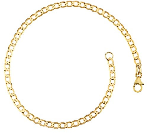 Panzerkette Armband 3,3mm breit | aus echt 333 Gold | hochglanzpoliertes Armband | Armkette Echtgold mit Karabinerverschluß