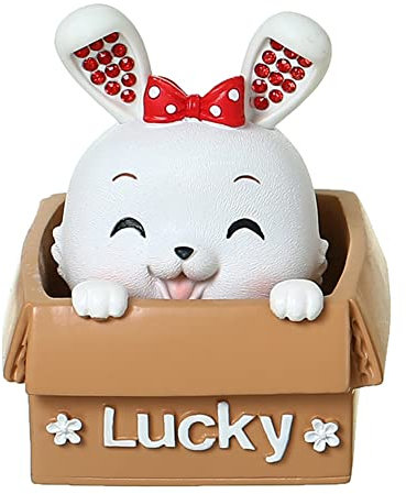 LICHENGTAI Wackelfigur Auto Armaturenbrett Dekoration Mini Hasen Figuren Harz Wackelkopf Kaninchen Auto Dekorationen Spielzeug Geschenk Restaurant Kuchen Zuhause Dekoration Ornamente