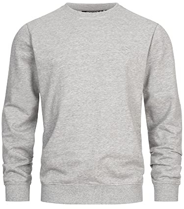 Indicode Herren Holt Sweatshirt aus Baumwollmischung mit RIPP-Bündchen | Bequeme aus Baumwollmix mit Rippbündchen, Freizeitpullover, Basic Pullover, Rundhalspullover für Männer
