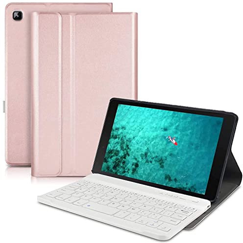 Custodia Con Tastiera Per Lenovo Tab M10 FHD Plus 10,3 Pollici 2a Gen 2020 (TB-X606F/TB-X606X), Con Tastiera Italiana Bluetooth Wireless Magnetica Staccabile, Custodia Sottile In PU,Rose gold 1