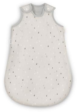 Ehrenkind® Babyschlafsack | Schlafsack Rund 2.5 TOG | Bio-Baumwolle | Ganzjahres Schlafsack Baby Gr. 86/92 Farbe Natur-Graue Tropfen | Oeko-Tex | Schlafsack winter und Sommer Schlafsack Kinder