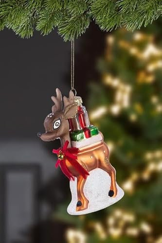 GILDE Glas Baumschmuck REH H 14cm