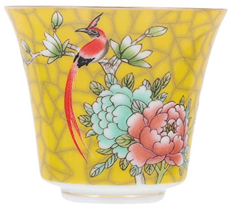 LIFKOME Taza de té de esmalte copas de vid blanca cerámica decorativa decoración exquisita taza de cerámica tetera de ceramica antigua familiar antiguo copa maestra juego de té Decorar
