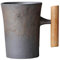 Tasse de café japonais, tasse en céramique Mug vintage 310 ml Masse de céramique vintage japonaise, tasse de café en céramique résistant à la chaleur à la chaleur avec poignée en bois pour le bureau