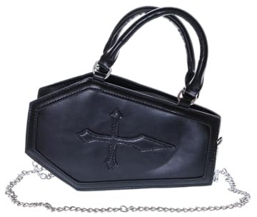 Kawaii-Story LB-6120-2 Sarg Form schwarz Kreuz Punk Halloween Gothik Goth Party Feier Damen Tasche 24,5x15x6cm Pu