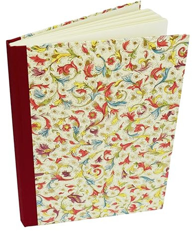libralides - Handgemachtes Schreibbuch Florentia 21 x 29,7 cm DIN A4 192 Seiten - Vanillefarbiges Papier blanko - Kladde Blankobuch ohne Linien als Notizbuch, Skizzenbuch & Tagebuch (dunkel rot)