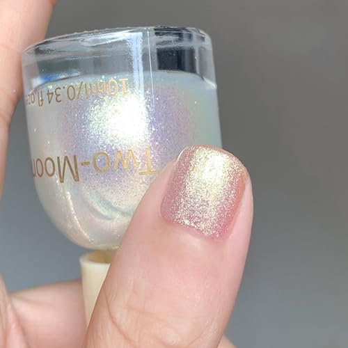Pearl Shimmer Nail Polish - Light Pink Mermaid Nail Varnish, Pearlescent Shell Glitter - Quick Dry Long Lasting Breathable Nail Art Decoration - No UV Needed 10ml (YX119)