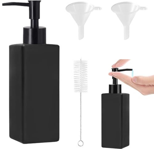 Black Soap Dispenser, Matte Black Handwash Dispenser, Soap Lotion Pump Bottle Dispenser, Refillable Empty Press Pump Bottles Container, Dish Detergent Lotion Liqui for Kitchen, 300ml/10oz