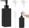 Black Soap Dispenser, Matte Black Handwash Dispenser, Soap Lotion Pump Bottle Dispenser, Refillable Empty Press Pump Bottles Container, Dish Detergent Lotion Liqui for Kitchen, 300ml/10oz