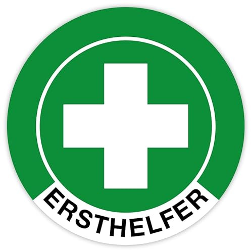 Helmaufkleber Rettungszeichen „Ersthelfer“ Aufkleber für Helm Folie ISO 7010 (E003) | Ø 40 mm Made in Germany, Größen Name: 1 Stück