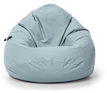 Nadimaideal Sitzsack Tropfenform Kastanie | Bodenkissen für Kinder & Erwachsene | Indoor & Outdoor | Gaming Sitzsack - Sitzkissen - Beanbag | Füllung EPS Perlen (Grau, XXL-Durchmesser 88 cm)